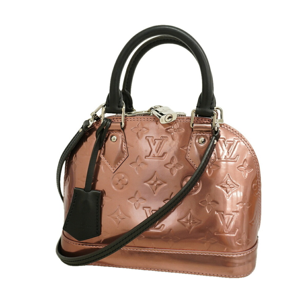 Louis Vuitton Alma BB handbag, M90485, metallic pink, 2-way bag for women.